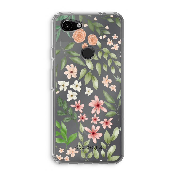 Botanical sweet flower heaven: Google Pixel 3a Transparant Hoesje
