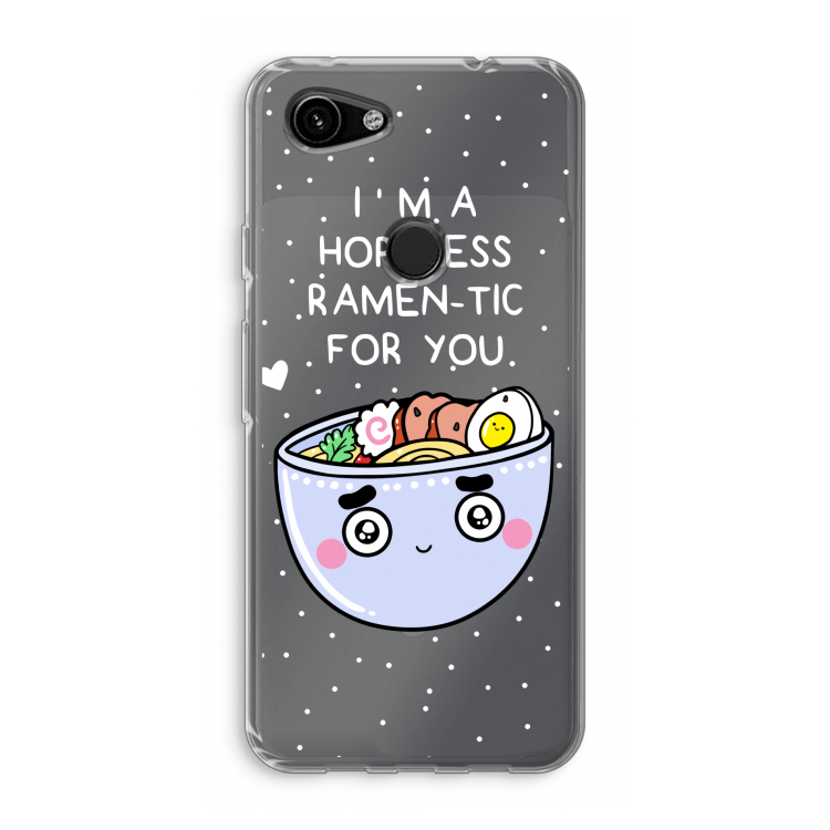 I'm A Hopeless Ramen-Tic For You: Google Pixel 3a Transparant Hoesje
