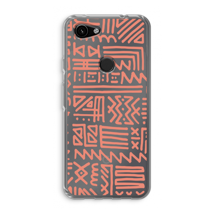 Marrakech Pink: Google Pixel 3a Transparant Hoesje