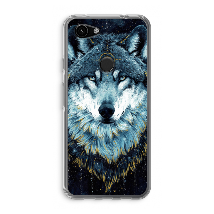 Darkness Wolf: Google Pixel 3a Transparant Hoesje