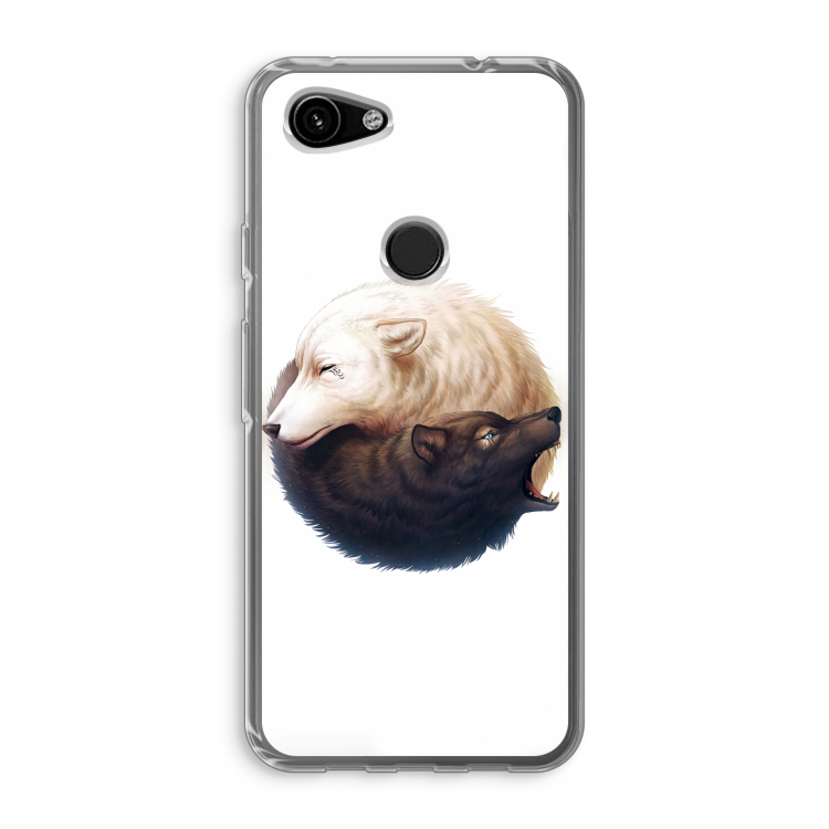Yin Yang Wolves: Google Pixel 3a Transparant Hoesje
