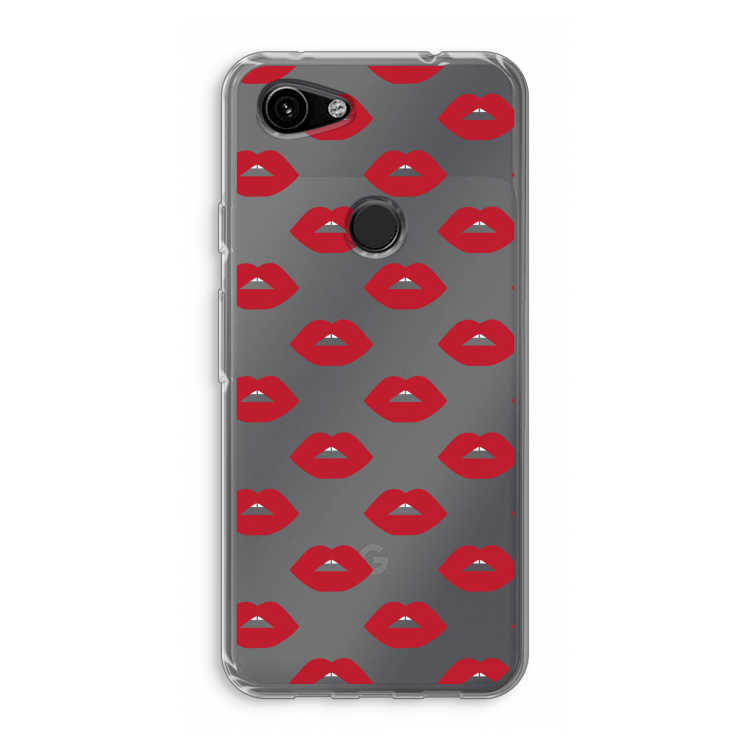Lips: Google Pixel 3a Transparant Hoesje