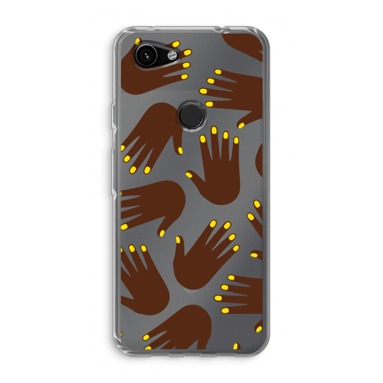 Hands dark: Google Pixel 3a Transparant Hoesje