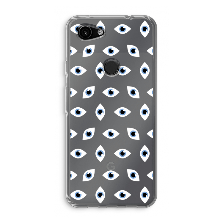 Eyes pattern: Google Pixel 3a Transparant Hoesje