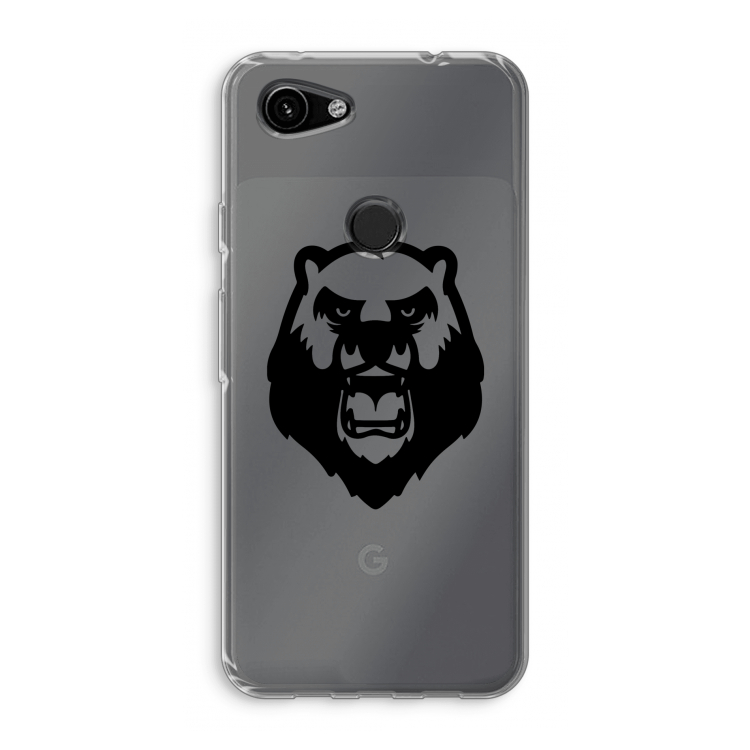 Angry Bear (black): Google Pixel 3a Transparant Hoesje