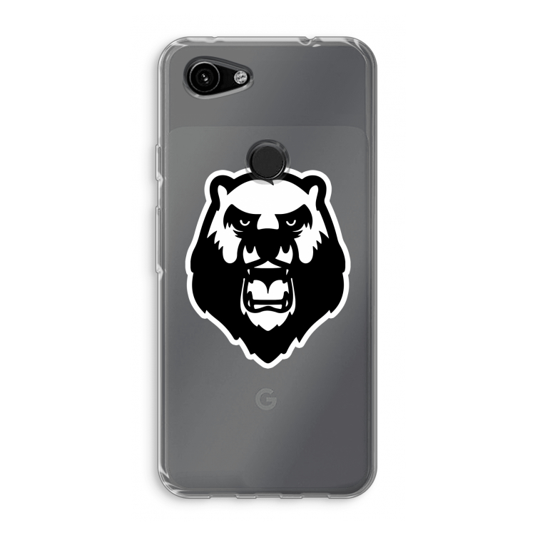 Angry Bear (white): Google Pixel 3a Transparant Hoesje