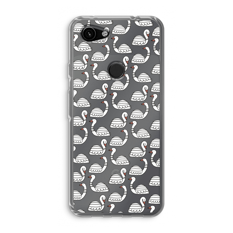 Zwanen: Google Pixel 3a Transparant Hoesje