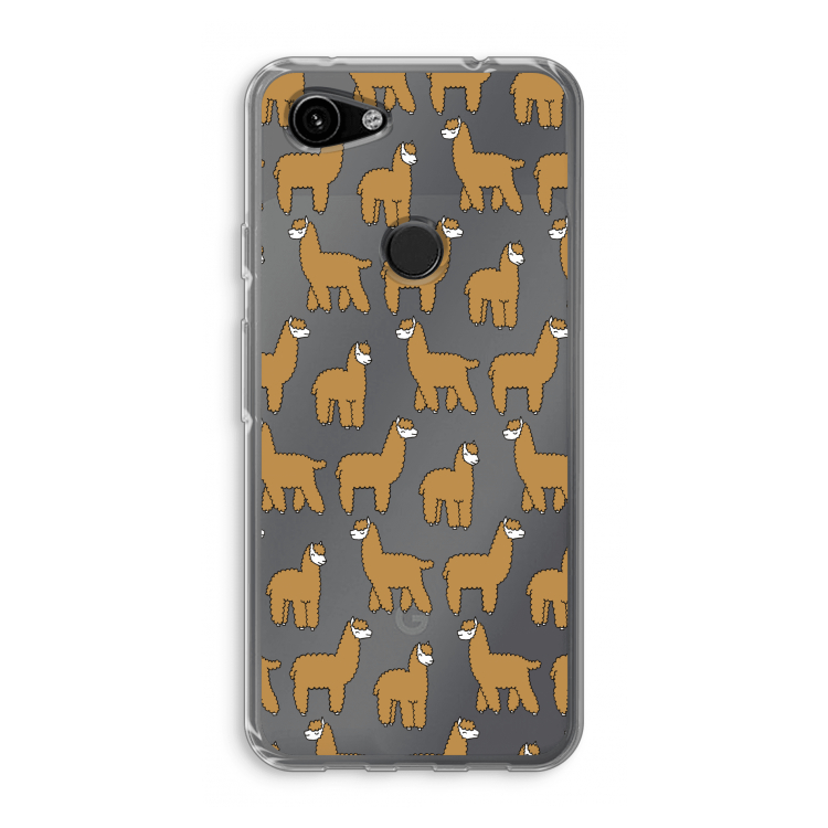 Alpacas: Google Pixel 3a Transparant Hoesje