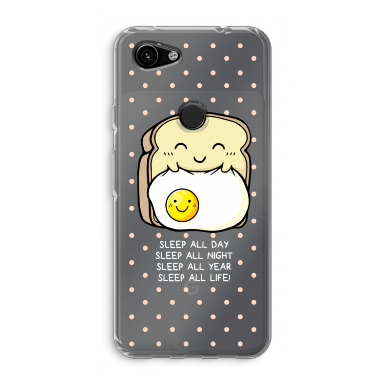 Sleep All Day: Google Pixel 3a Transparant Hoesje