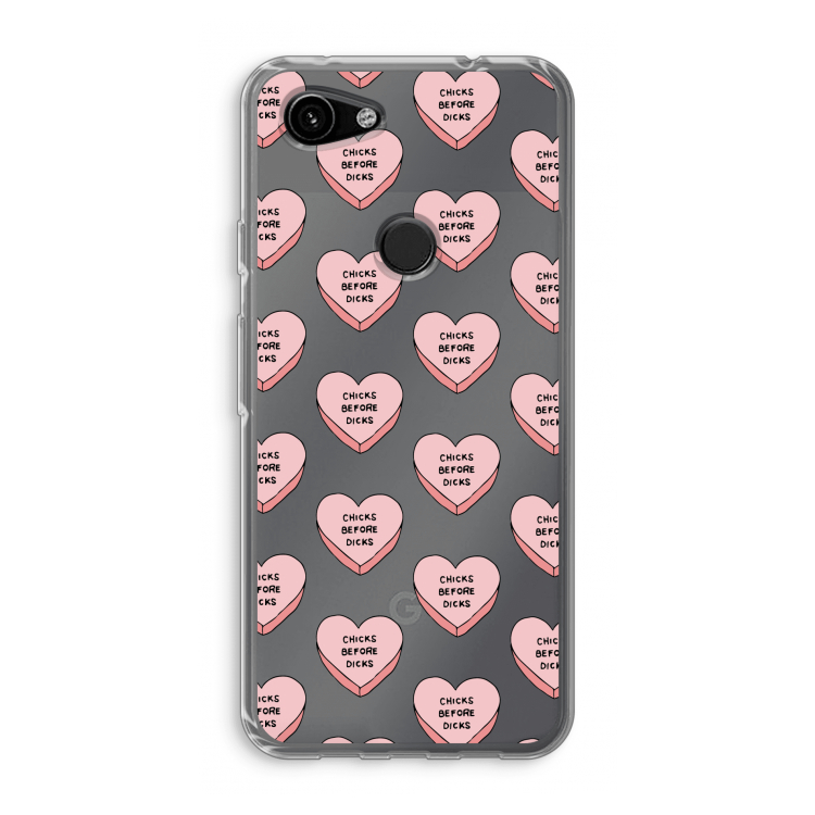 Chicks before dicks: Google Pixel 3a Transparant Hoesje