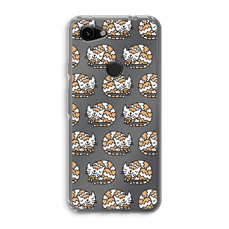 Slapende poes: Google Pixel 3a Transparant Hoesje