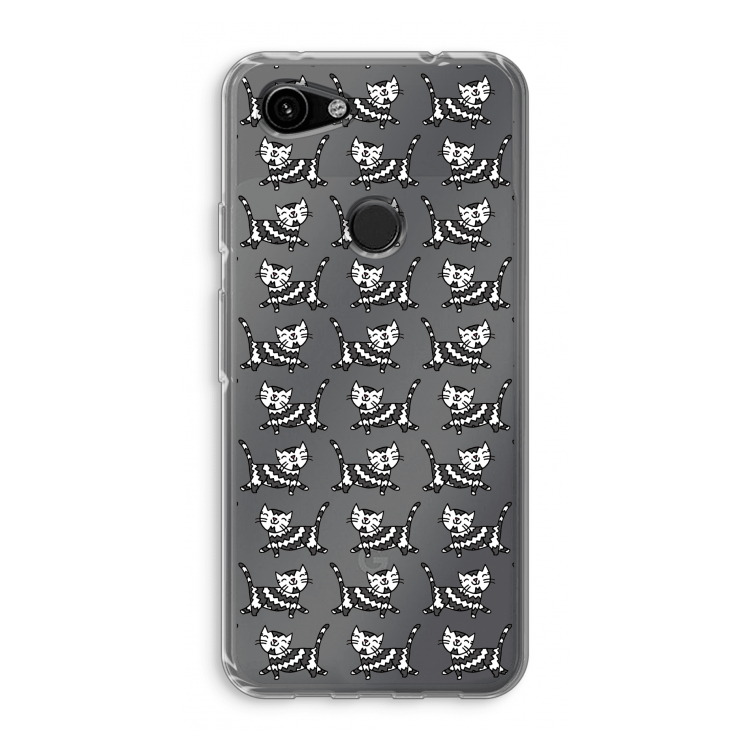 Zwarte poes: Google Pixel 3a Transparant Hoesje