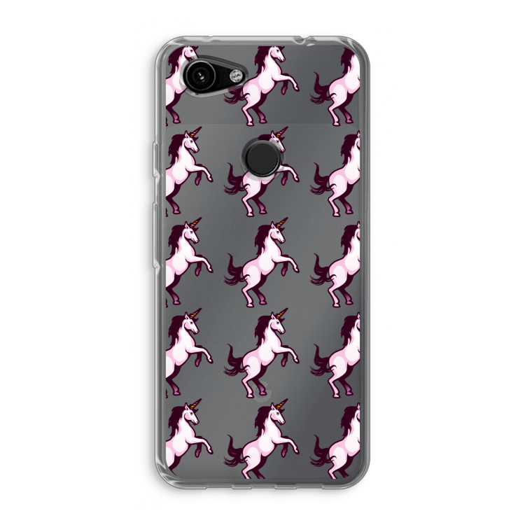 Musketon Unicorn: Google Pixel 3a Transparant Hoesje