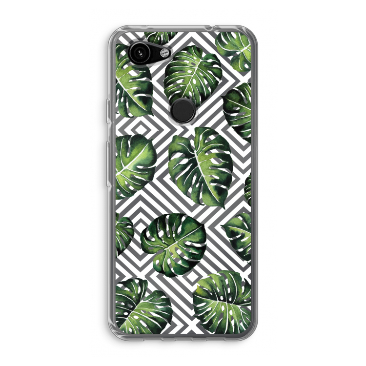 Geometrische jungle: Google Pixel 3a Transparant Hoesje