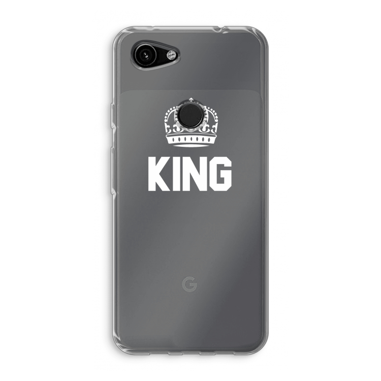 King zwart: Google Pixel 3a Transparant Hoesje