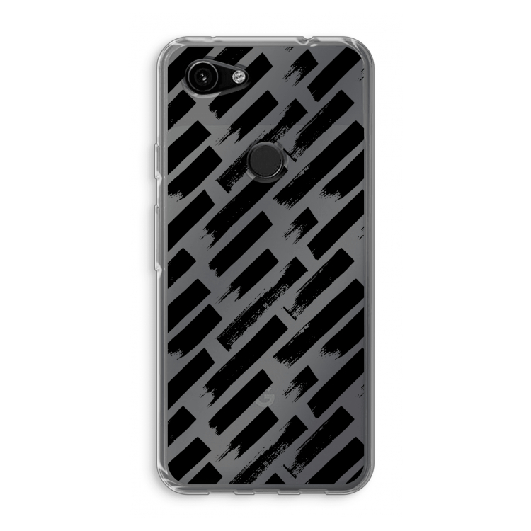 Zwarte vegen: Google Pixel 3a Transparant Hoesje