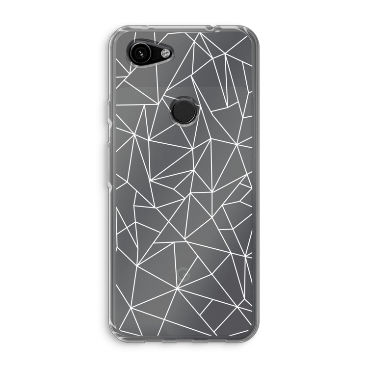 Geometrische lijnen wit: Google Pixel 3a Transparant Hoesje