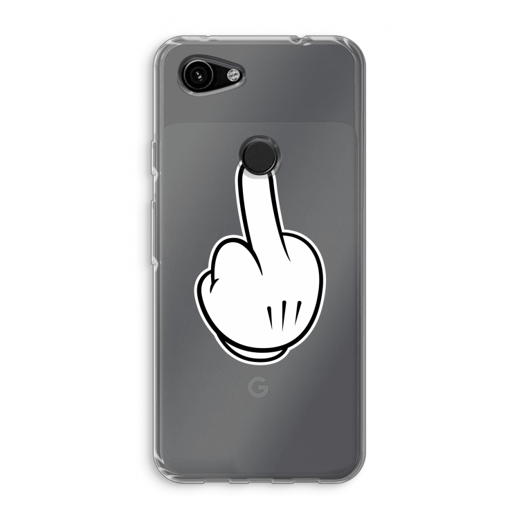 Middle finger white: Google Pixel 3a Transparant Hoesje