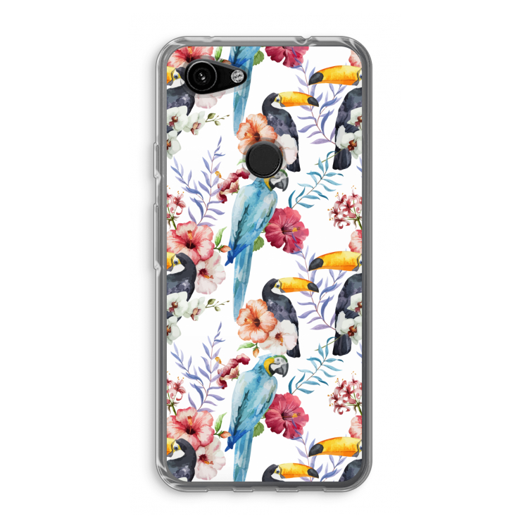 Bloemen tukan: Google Pixel 3a Transparant Hoesje