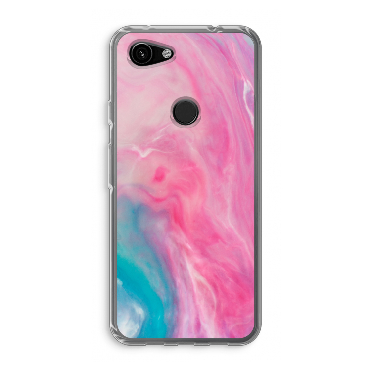 Roze explosie: Google Pixel 3a Transparant Hoesje
