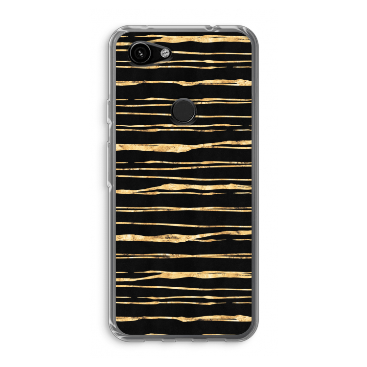 Gouden strepen: Google Pixel 3a Transparant Hoesje