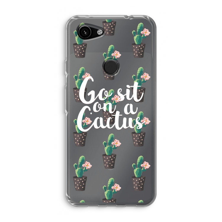 Cactus quote: Google Pixel 3a Transparant Hoesje