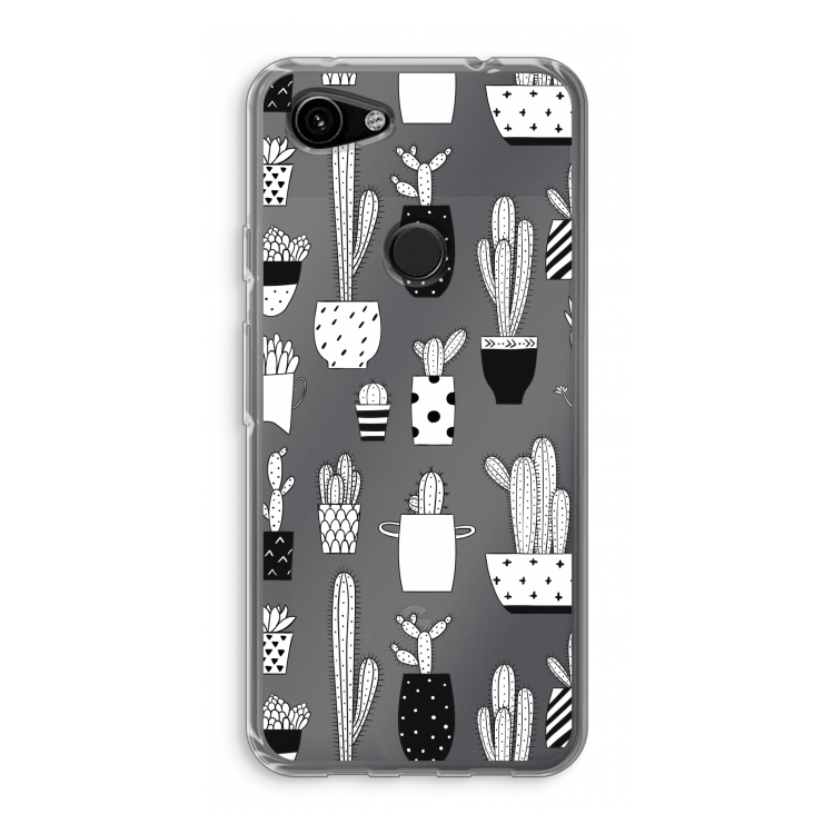 Cactusmotief: Google Pixel 3a Transparant Hoesje