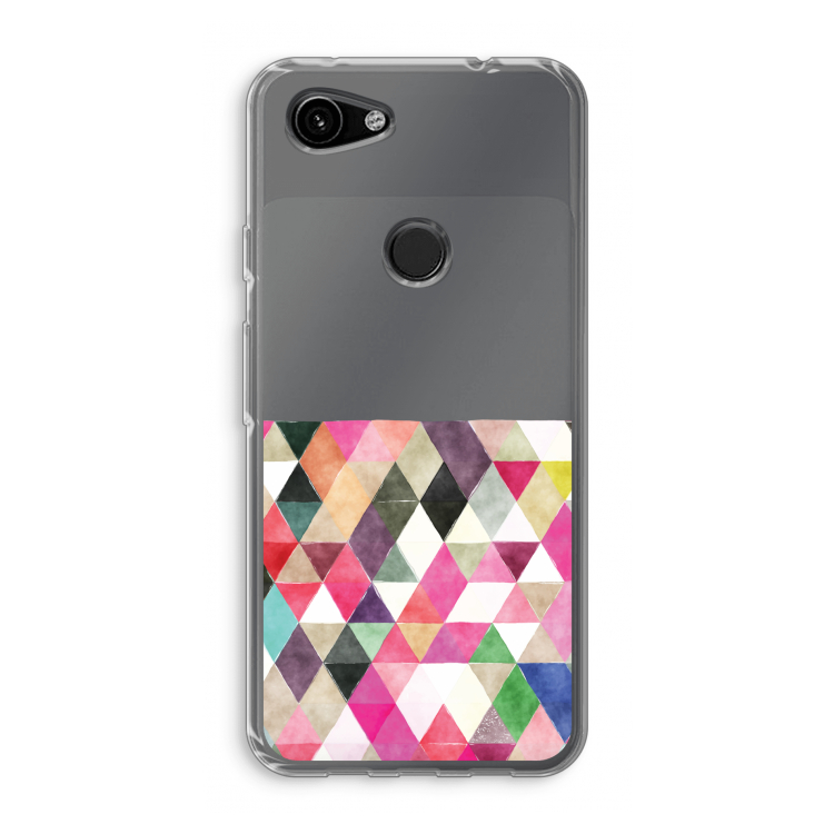 Gekleurde driehoekjes: Google Pixel 3a Transparant Hoesje