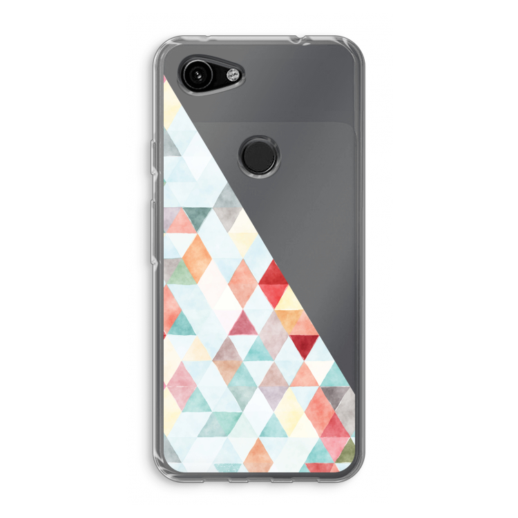 Gekleurde driehoekjes pastel: Google Pixel 3a Transparant Hoesje