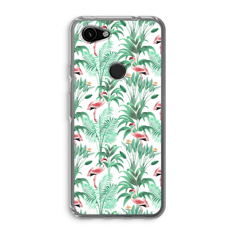 Flamingo bladeren: Google Pixel 3a Transparant Hoesje