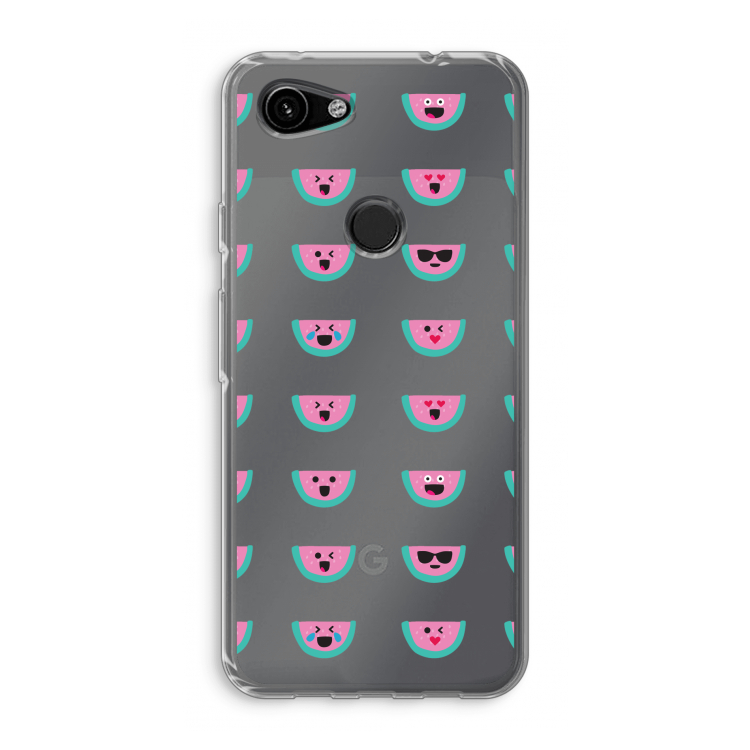 Smiley watermeloenprint: Google Pixel 3a Transparant Hoesje