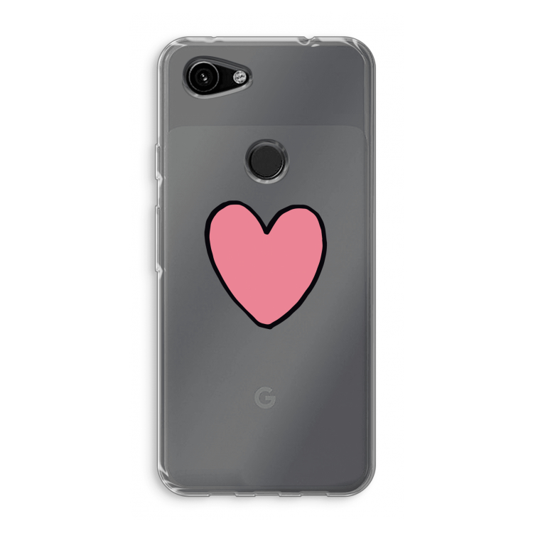 Hartje: Google Pixel 3a Transparant Hoesje