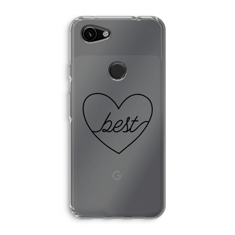 Best heart black: Google Pixel 3a Transparant Hoesje