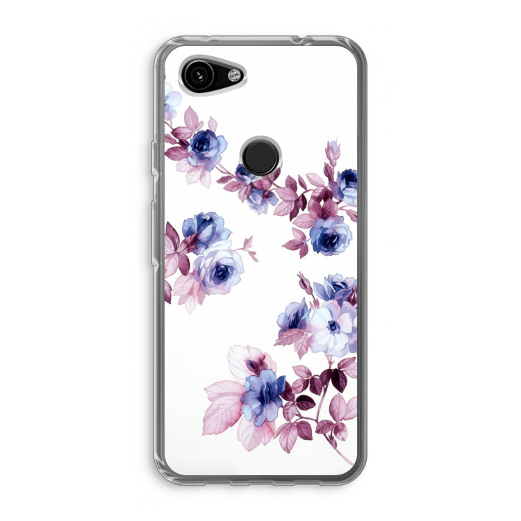 Waterverf bloemen: Google Pixel 3a Transparant Hoesje