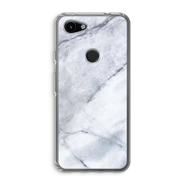 Witte marmer: Google Pixel 3a Transparant Hoesje