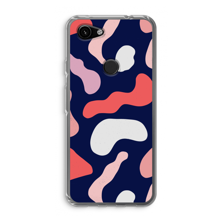 Memphis Shapes Pink: Google Pixel 3a Transparant Hoesje