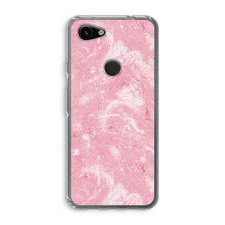 Abstract Painting Pink: Google Pixel 3a Transparant Hoesje