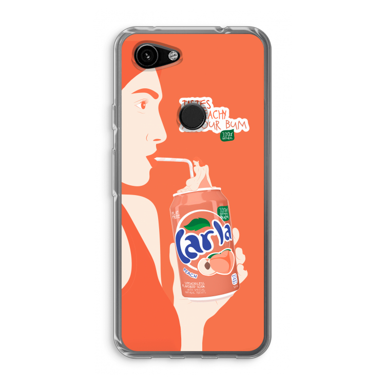 Peach please!: Google Pixel 3a Transparant Hoesje