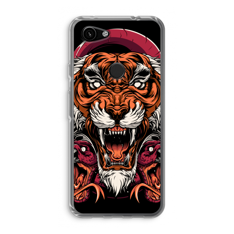 Tiger and Rattlesnakes: Google Pixel 3a Transparant Hoesje