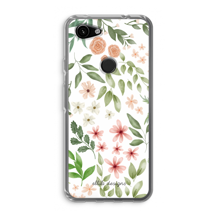 Botanical sweet flower heaven: Google Pixel 3a Transparant Hoesje