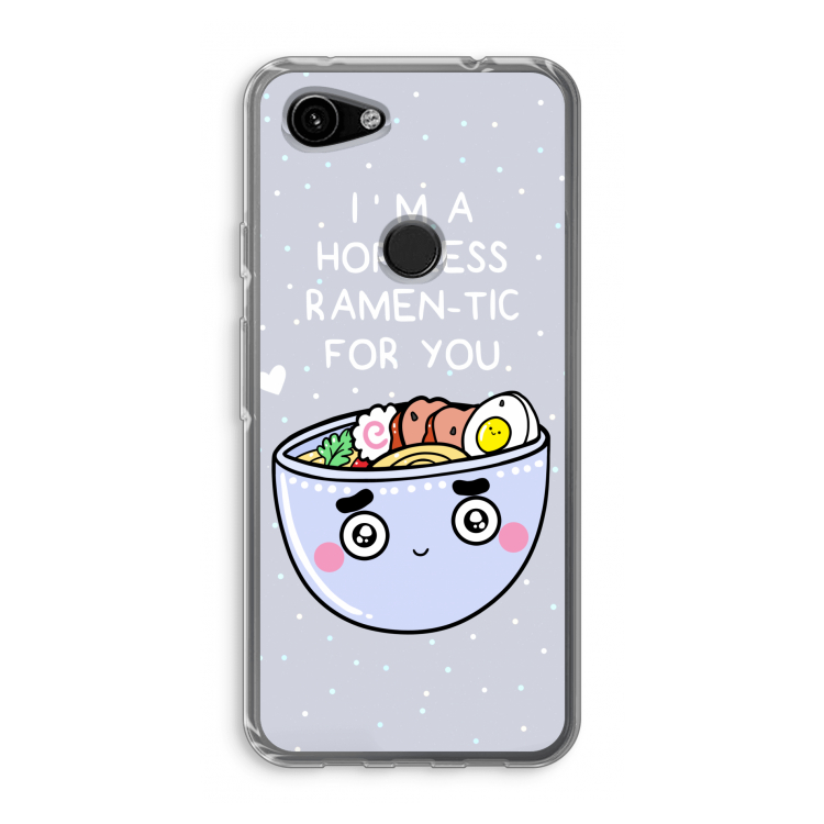 I'm A Hopeless Ramen-Tic For You: Google Pixel 3a Transparant Hoesje