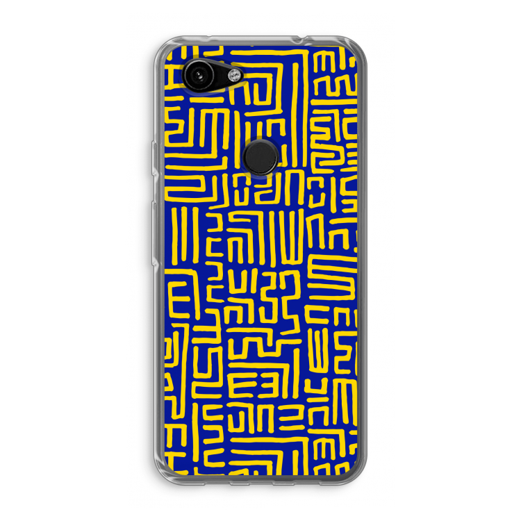 Majorelle Blue Print: Google Pixel 3a Transparant Hoesje