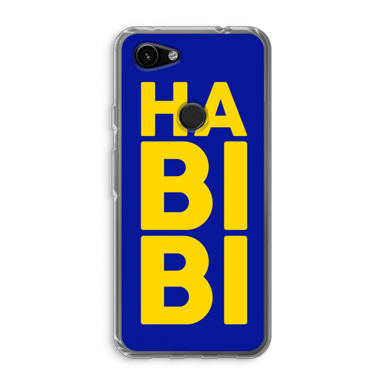 Habibi Blue: Google Pixel 3a Transparant Hoesje