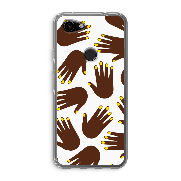 Hands dark: Google Pixel 3a Transparant Hoesje