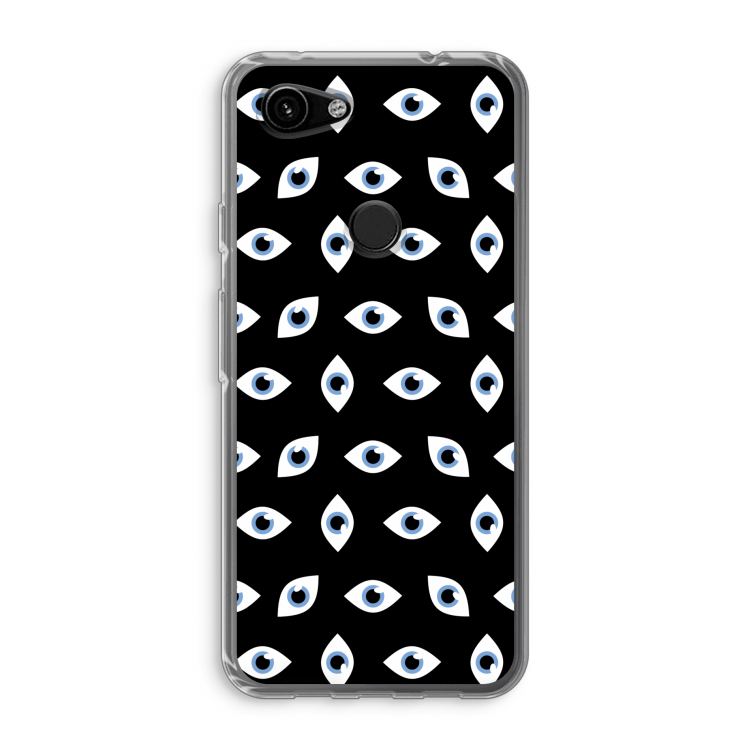 Eyes pattern: Google Pixel 3a Transparant Hoesje