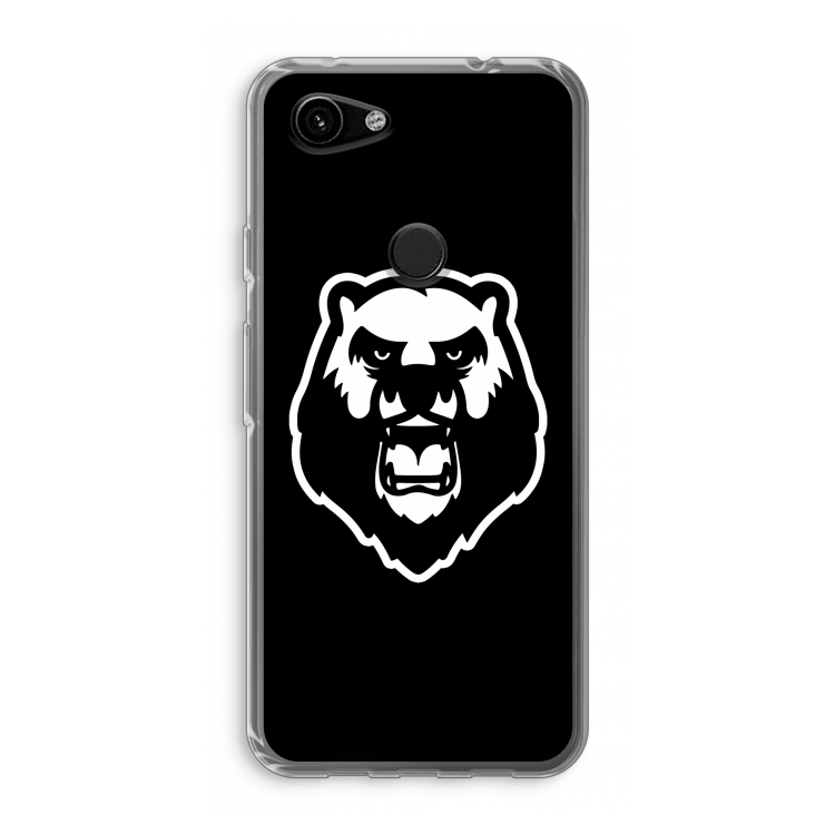 Angry Bear (black): Google Pixel 3a Transparant Hoesje