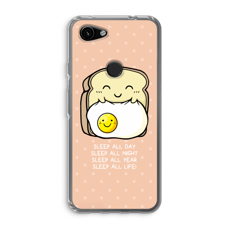 Sleep All Day: Google Pixel 3a Transparant Hoesje