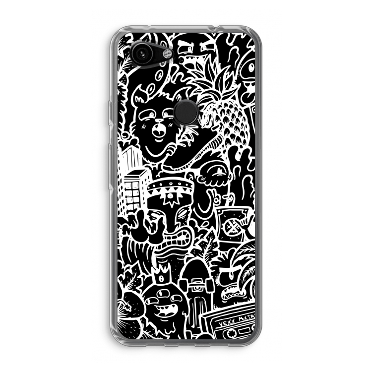 Vexx Black Mixtape: Google Pixel 3a Transparant Hoesje