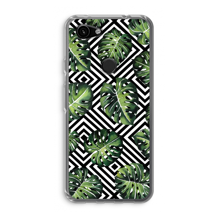 Geometrische jungle: Google Pixel 3a Transparant Hoesje