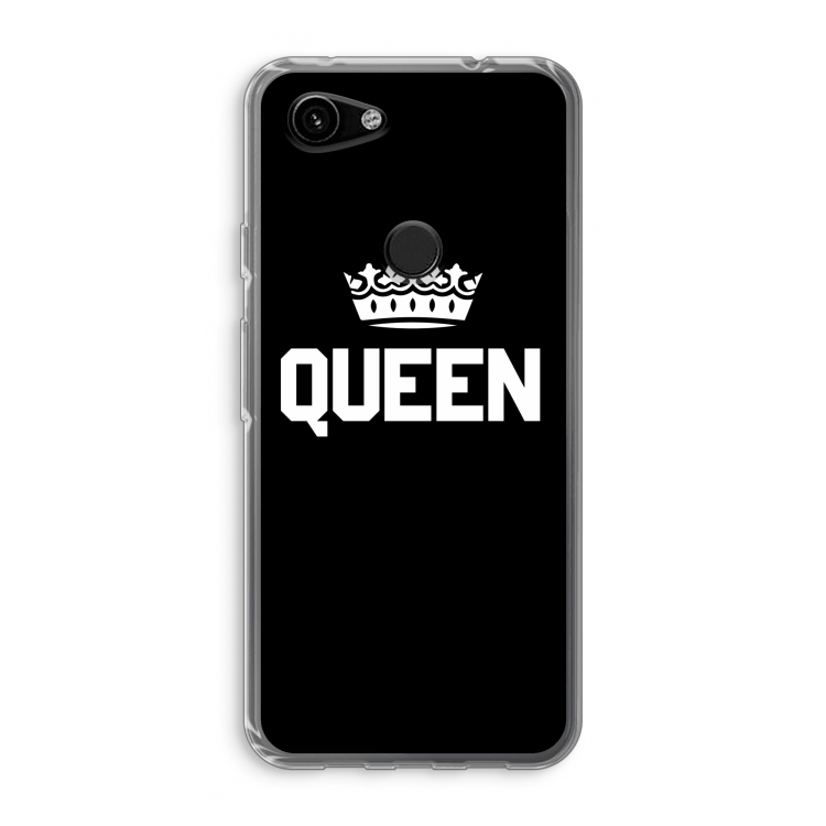 Queen zwart: Google Pixel 3a Transparant Hoesje